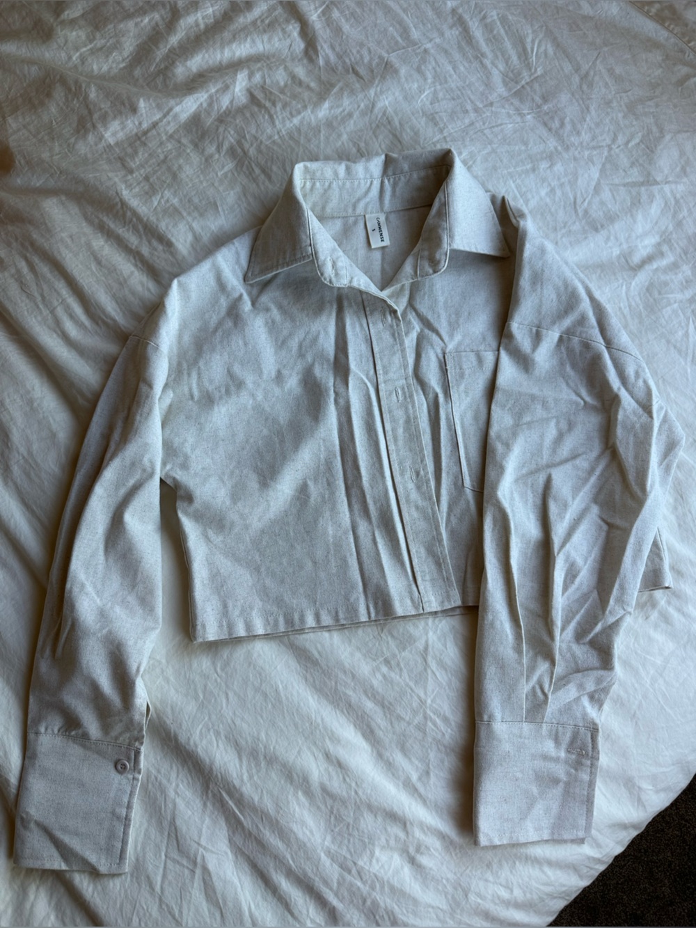 Commense Light Gray Casual Button-Down Shirt